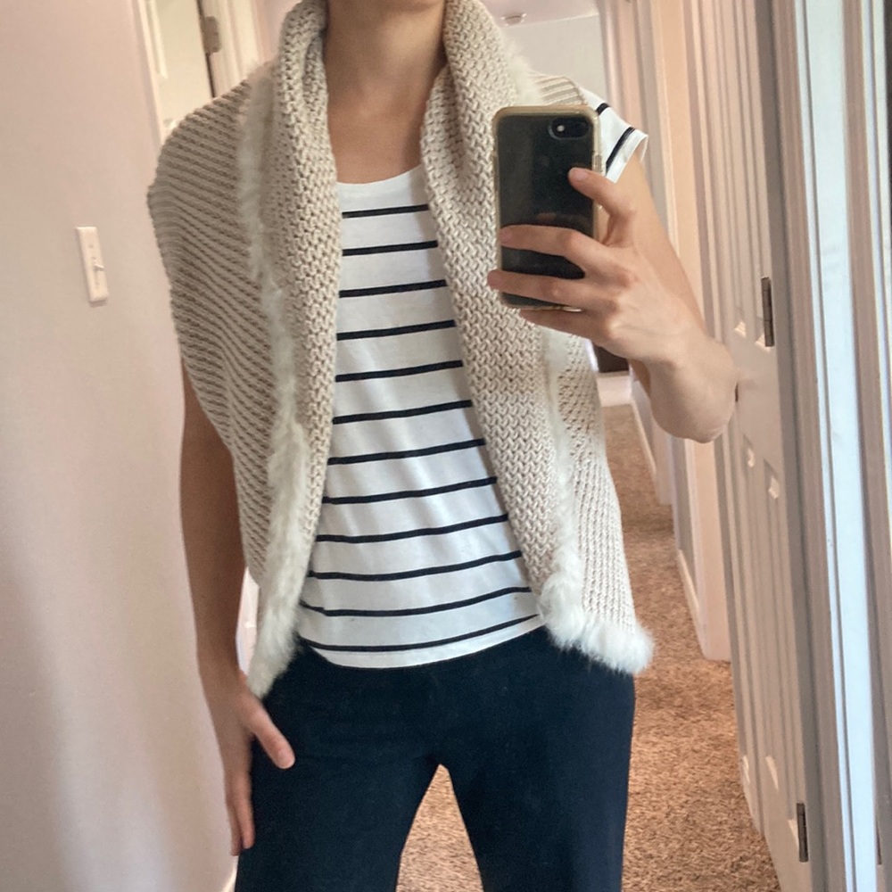 Unique Vest Knit and Fur
